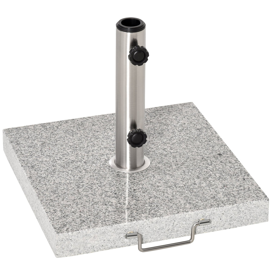 Outsunny 25kg Garden Umbrella Base Durable Parasol Holder Patio Furniture Outdoor Sunshade Marble Stand