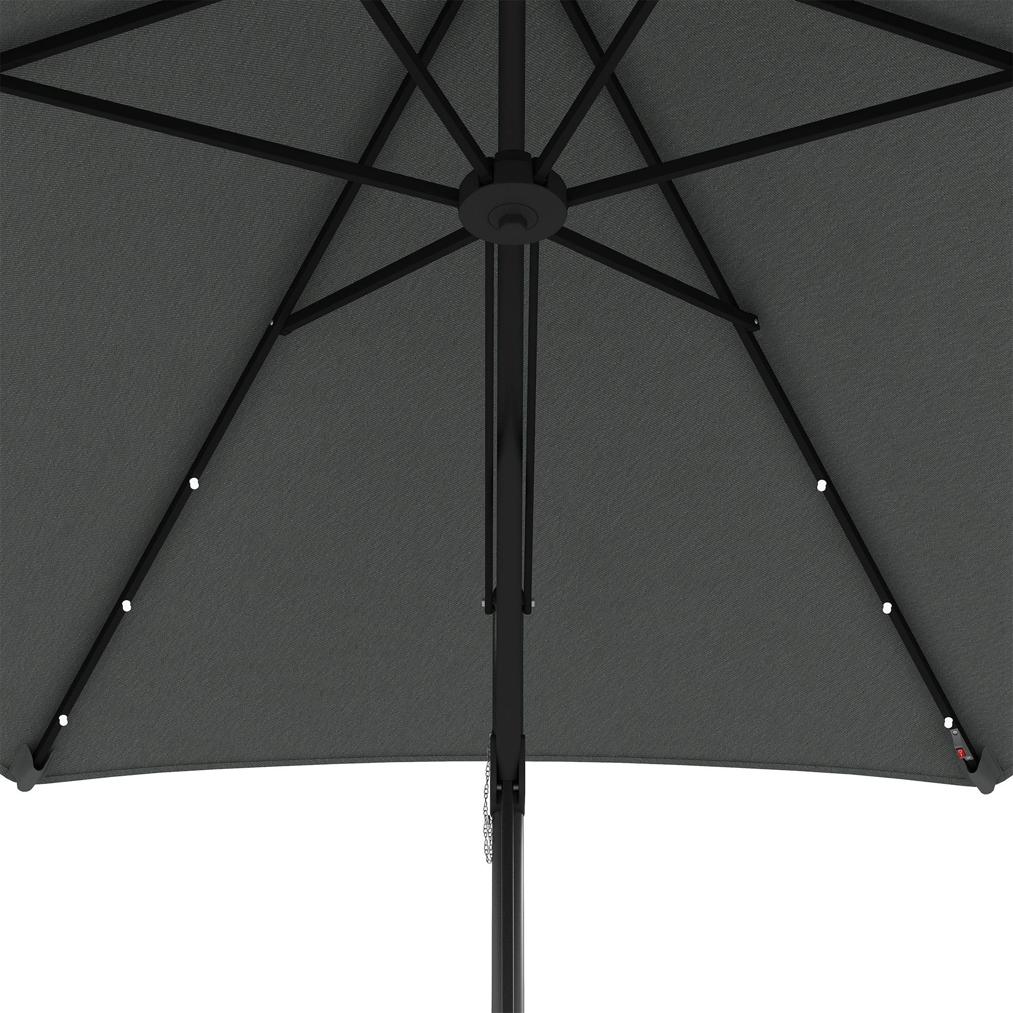 Outsunny 3(m) Solar LED Cantilever Parasol - Dark Grey