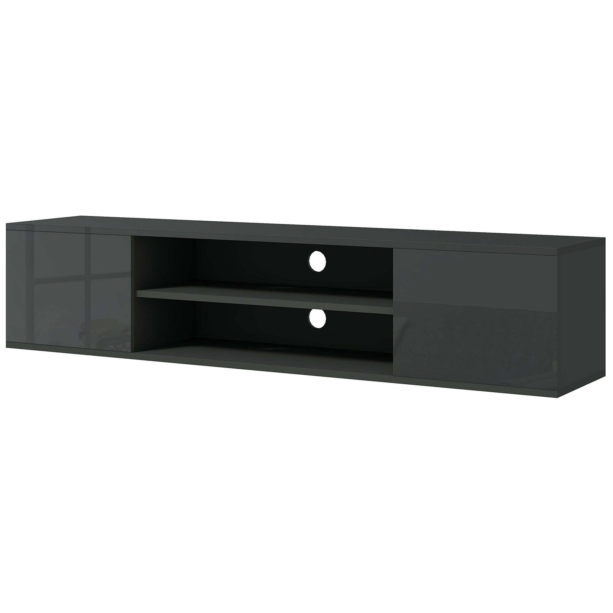 HOMCOM Floating TV Stand Cabinet for TVs up to 60", Wall Mounted TV Unit, Grey