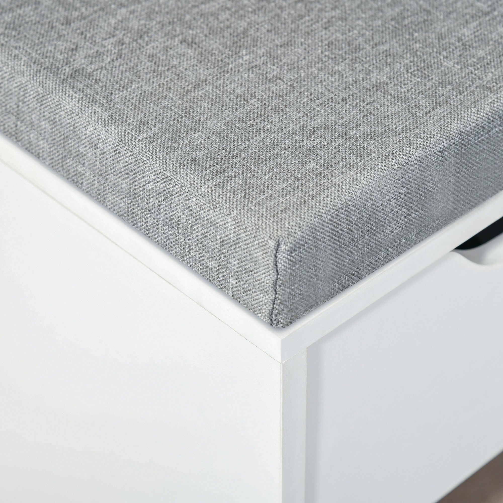 HOMCOM Shoe Storage Bench with Cushion - White