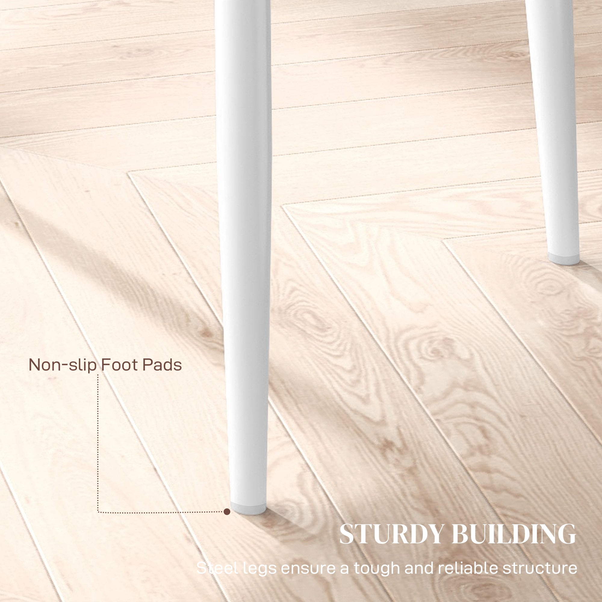 HOMCOM Set of 6 Faux Leather Dining Chairs - White