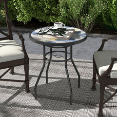 Outsunny Φ60 Garden Table in Multi Colour, image 2
