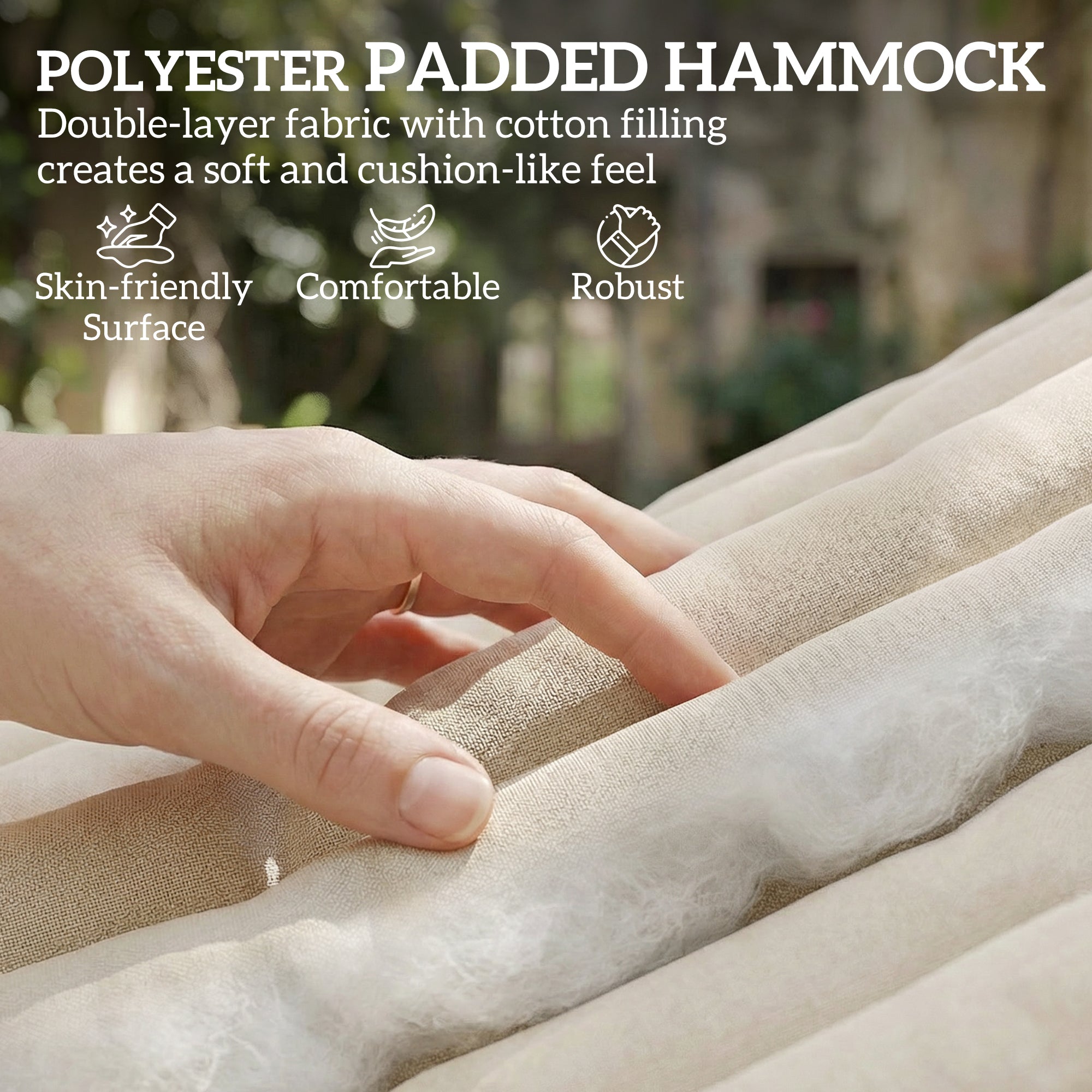 Outsunny Double Hammock 2 Person Swing Bed with Spreader Bars, Pillows, Pad, 200 x 140cm, Cream White