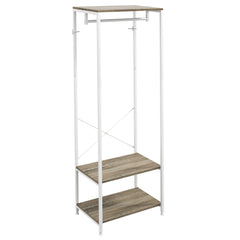 HOMCOM Hallway Coat Rack and Shoe Bench Tree - Grey