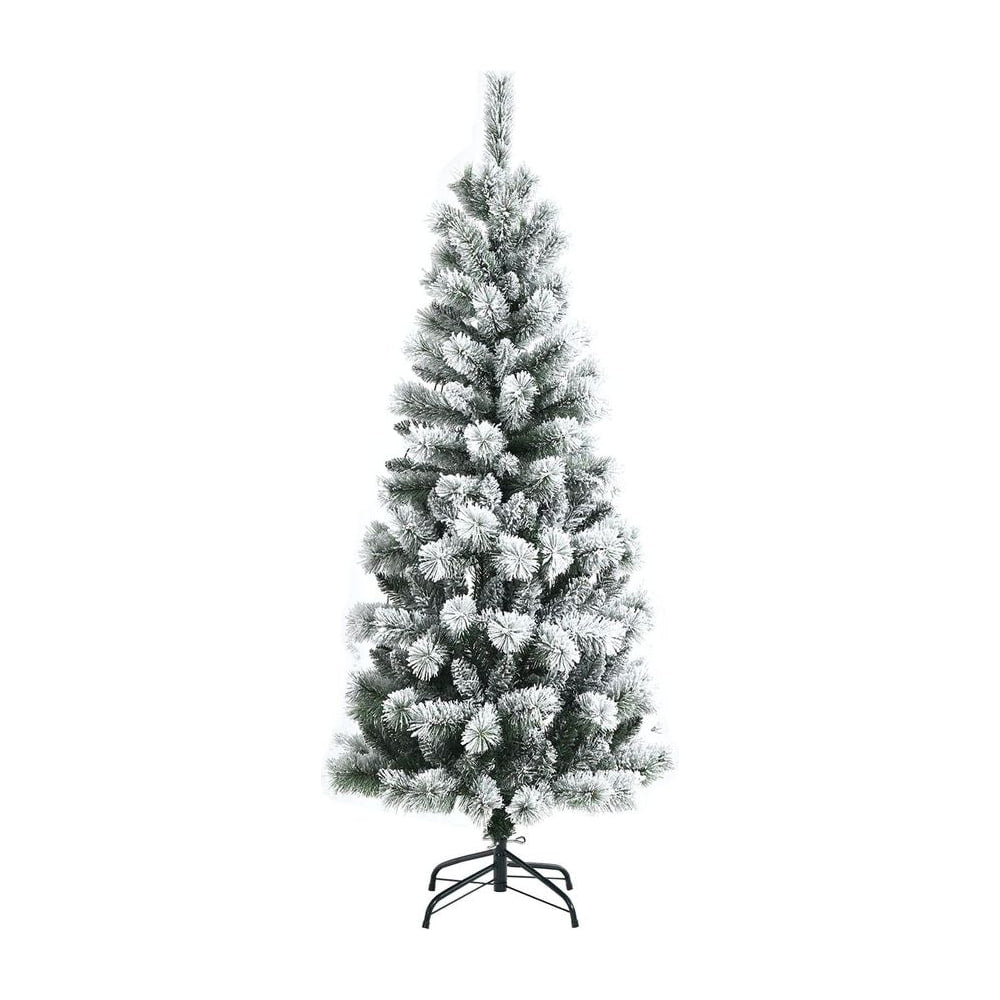 Illuminated Artificial Christmas tree with 140/200 LED lights, a flocked artificial Christmas tree with a metal stand