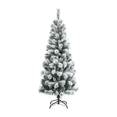 Illuminated Artificial Christmas tree with 140/200 LED lights, a flocked artificial Christmas tree with a metal stand