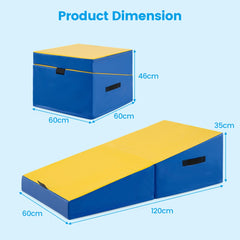 Incline Gymnastics Mat Indoor Outdoor Folding Exercise Yoga Mat-Yellow