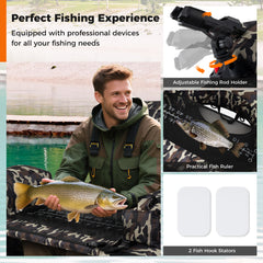 Inflatable Fishing Float Tube Portable Fishing Boat with Shoulder Straps-Colourful