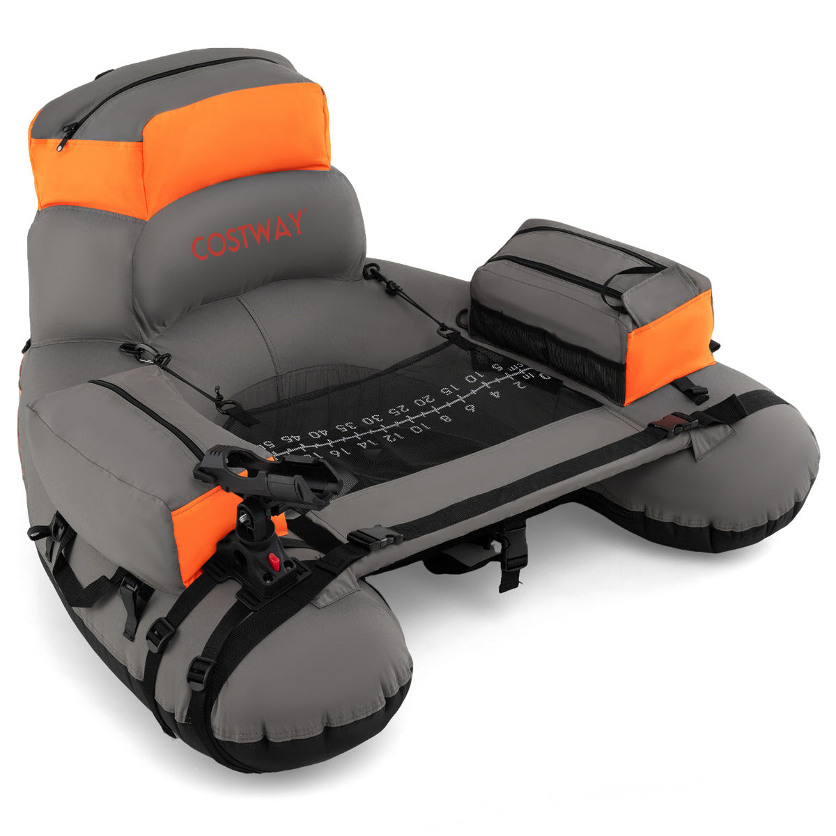 Inflatable Fishing Float Tube Portable Fishing Boat with Shoulder Straps-Orange