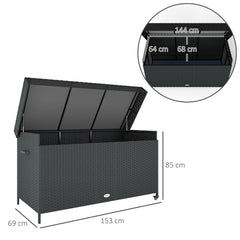 Outsunny 627 L Rattan Storage Box in Black