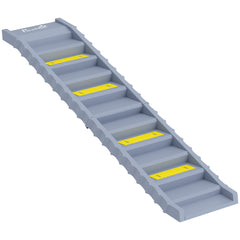 PawHut Dog Car Ramp with Anti-Slip Steps, 10-Steps Pet Stairs for Pets to Access Cars and High Beds, Grey