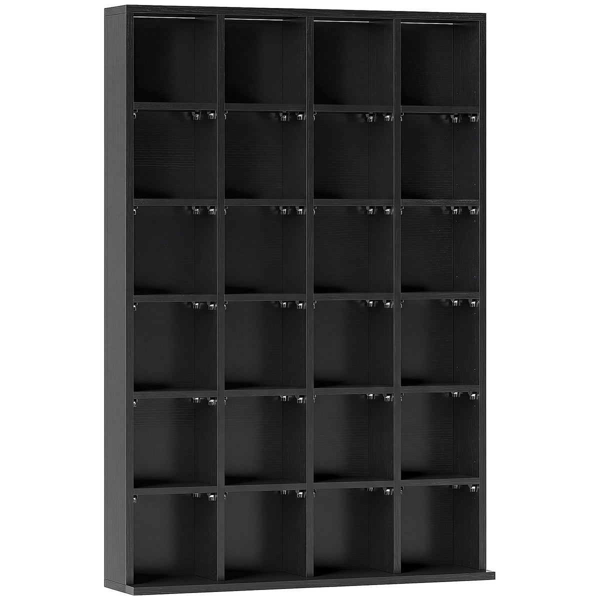 HOMCOM CD Storage Unit with Adjustable Shelves, 89 x 130.5 cm, Black