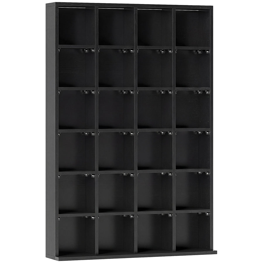 HOMCOM CD Storage Unit with Adjustable Shelves, 89 x 130.5 cm, Black
