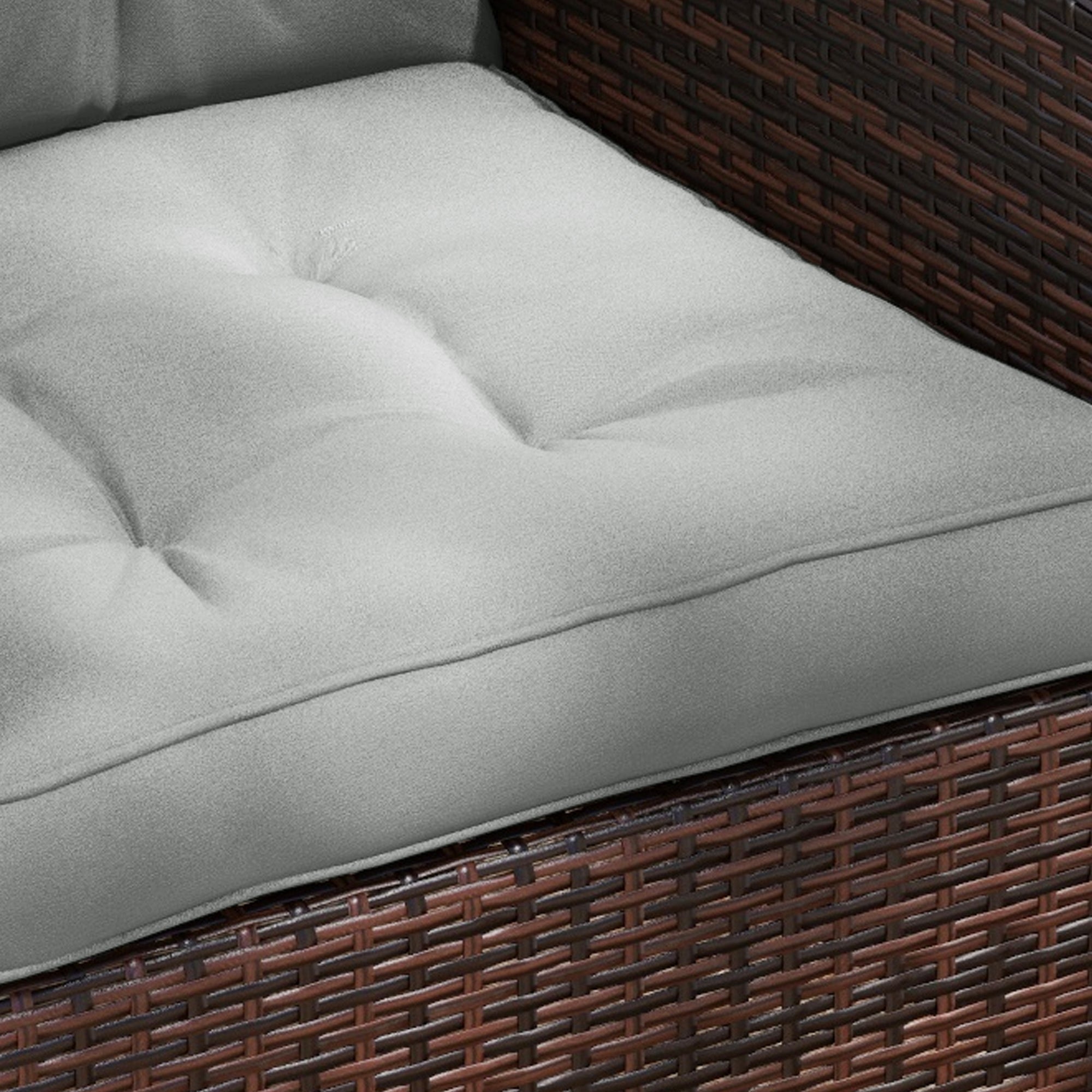 Outsunny 2-Piece Seat Cushions Back Pillows Replacement, Patio Chair Cushions Set for Indoor Outdoor, Light Grey