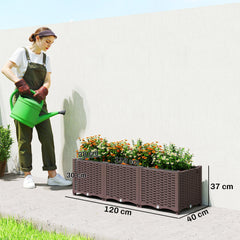 Outsunny Plastic Raised Garden Bed with Legs, Self Watering Elevated Planter Boxes with Drainage Holes and Plugs