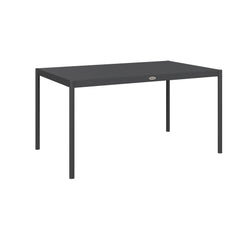 Outsunny Six-Seater Outdoor Table with Slatted Aluminium Top and Steel Legs