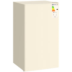HOMCOM Under Counter Fridge, 91L Small Fridge with Chiller Box, Removable Shelf, Reversible Door, Adjustable Legs, Mini Refrigerator, Beige