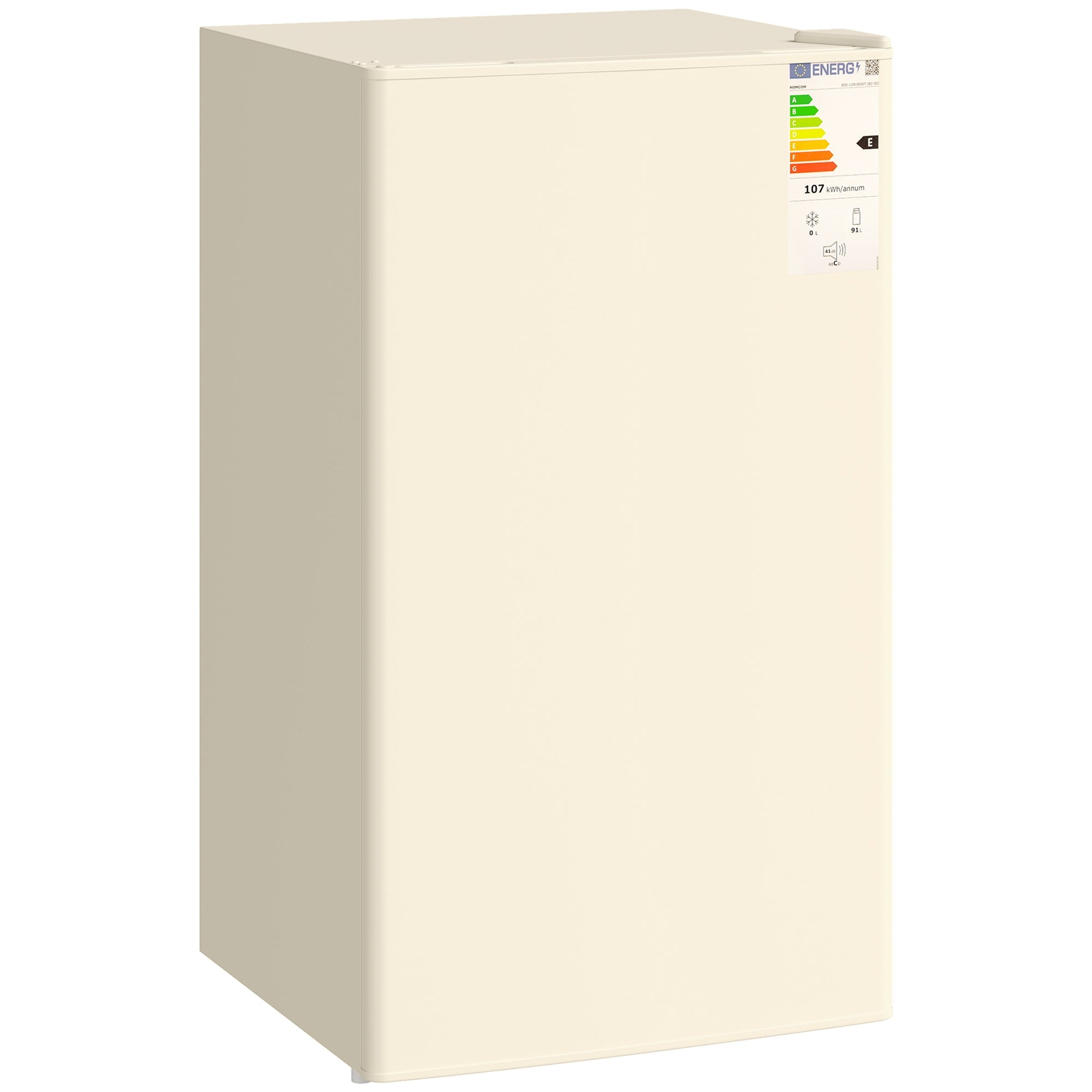 HOMCOM Under Counter Fridge, 91L Small Fridge with Chiller Box, Removable Shelf, Reversible Door, Adjustable Legs, Mini Refrigerator, Beige