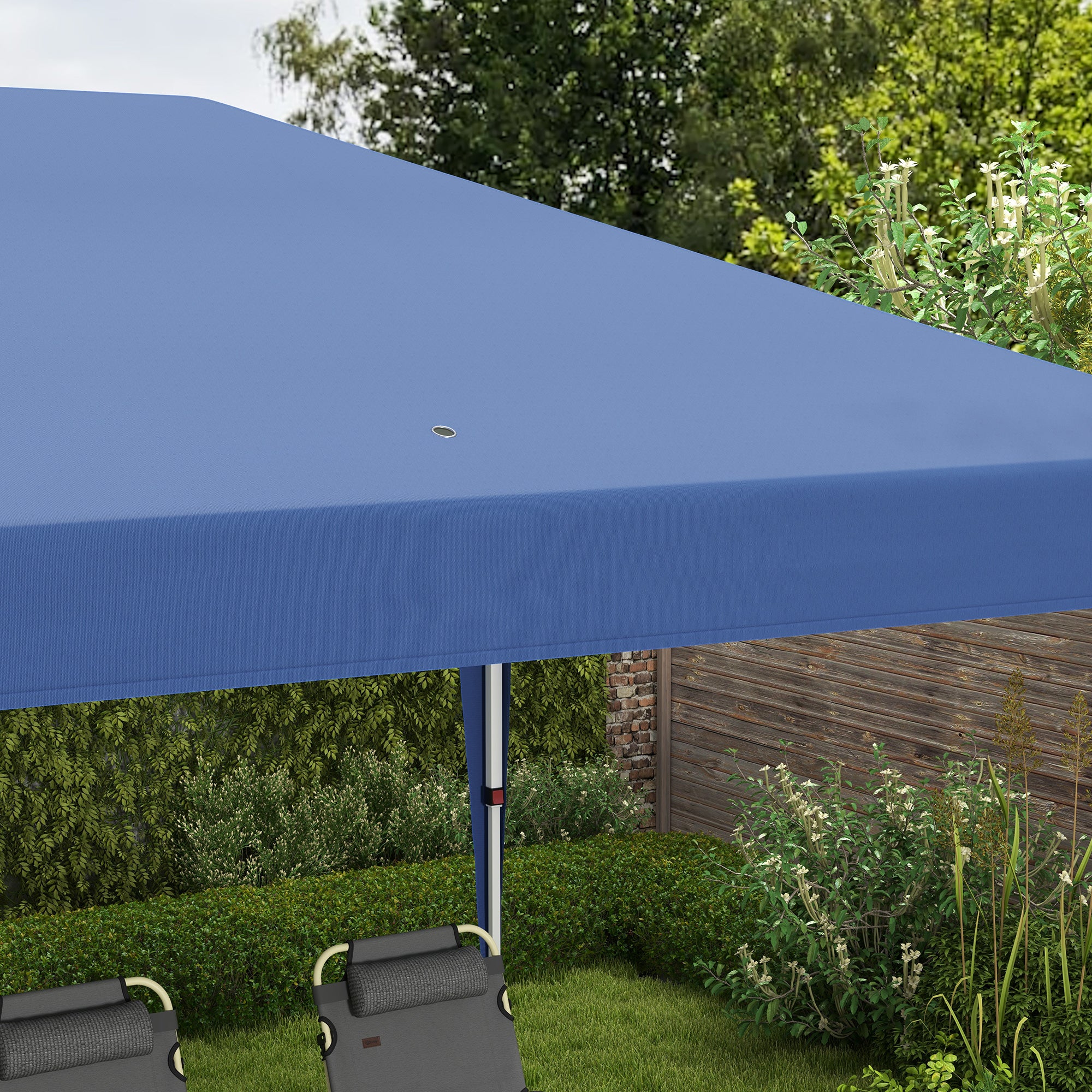 Outsunny Pop Up Gazebo 3 x 6m, Foldable Canopy Tent, Height Adjustable Wedding Awning Canopy w/ Carrying Bag, Blue