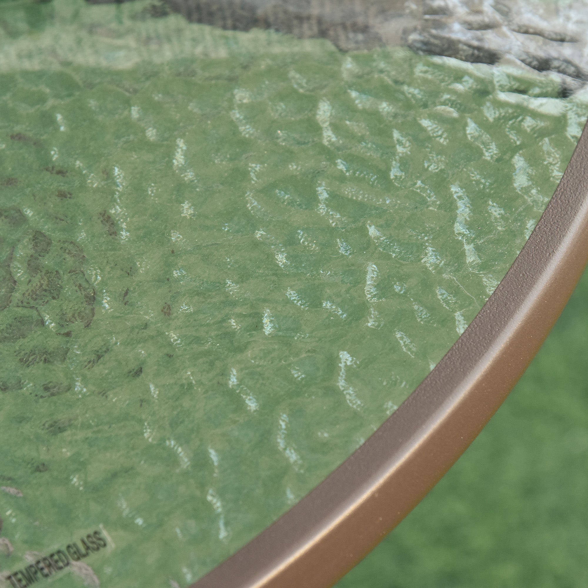 Outsunny Garden Patio Texteline Folding Chairs Plus Table and Parasol Furniture Bistro Set 6 Pieces - Coffee/Cream