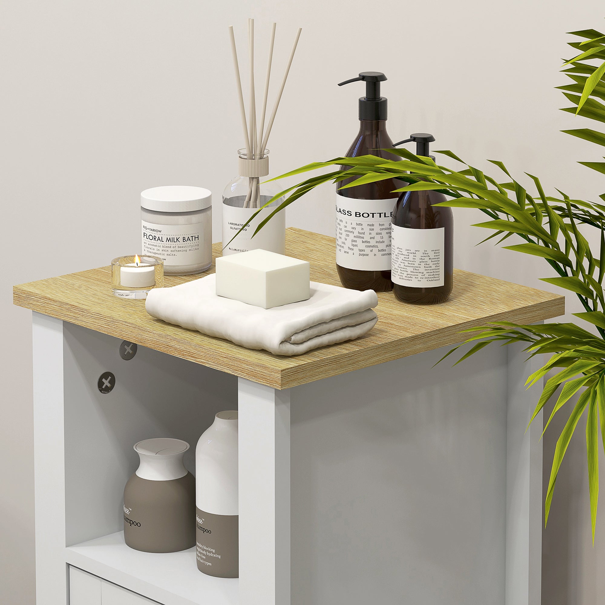 kleankin Slim Bathroom Storage Cabinet - White