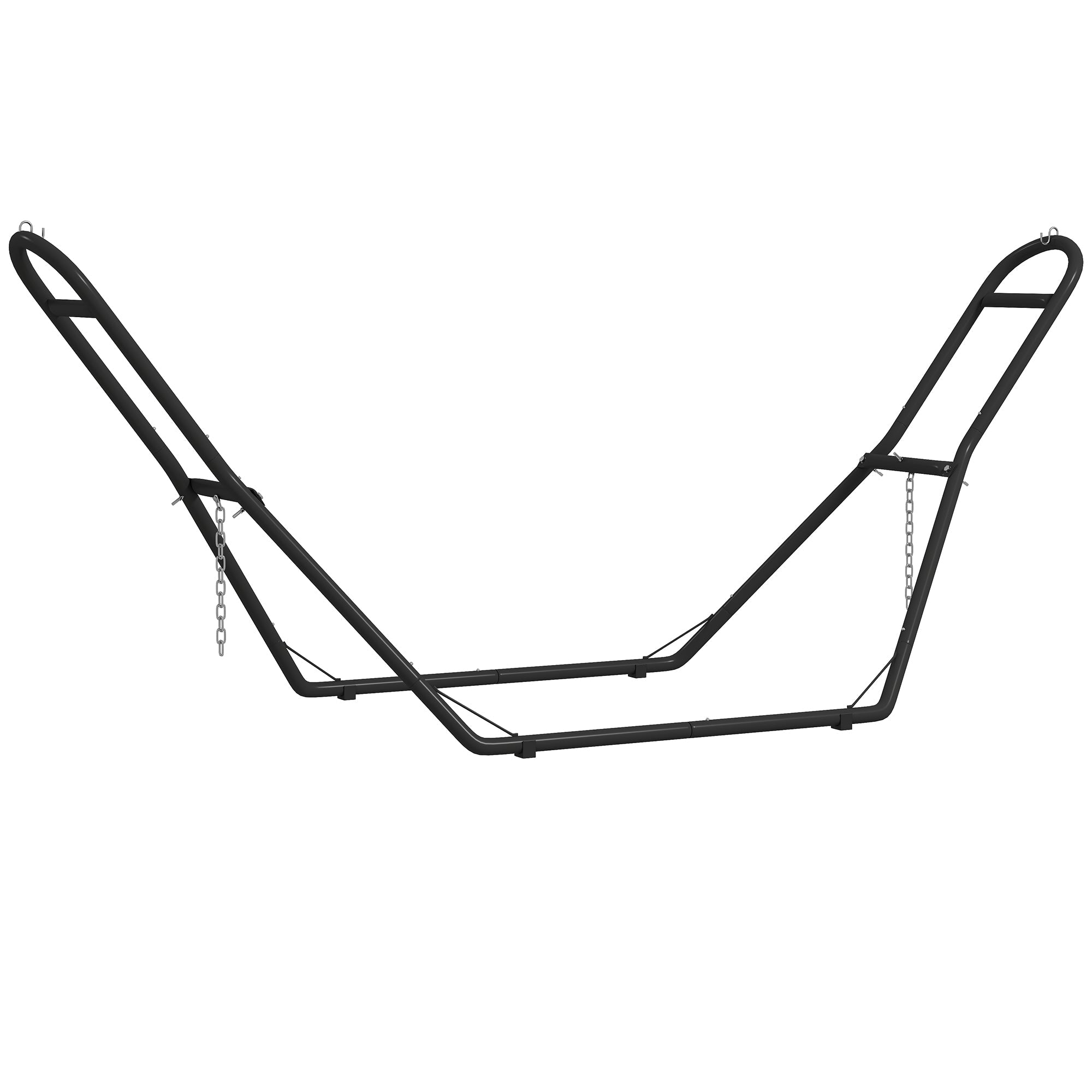 Outsunny 9ft Hammock Stand Adjustable Hammock Frame with Non-Slip Feet for Indoor Outdoor, 250 kg Capacity, Black