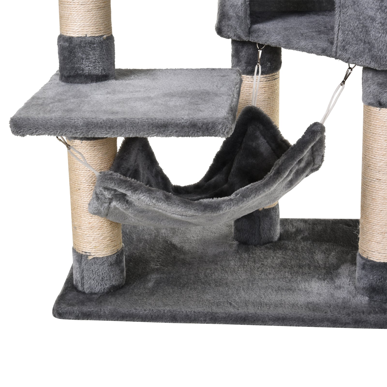 PawHut Cat Tree for Indoor Cats Condo Tower Multi-level Height 150CM Kittens Activity Stand House with Toys & Various Scratching Posts