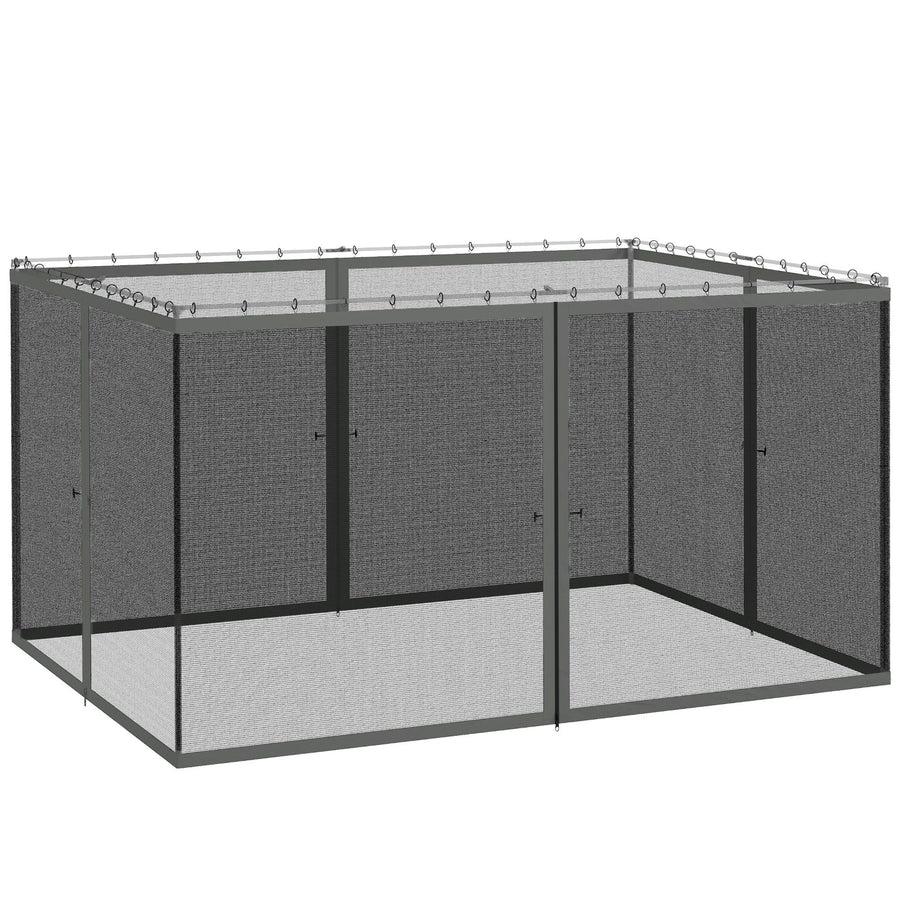 Outsunny 352 x 207cm Universal Replacement Mesh Sidewall Netting for Patio Gazebos and Canopy Tents, (Sidewall Only) Dark Grey