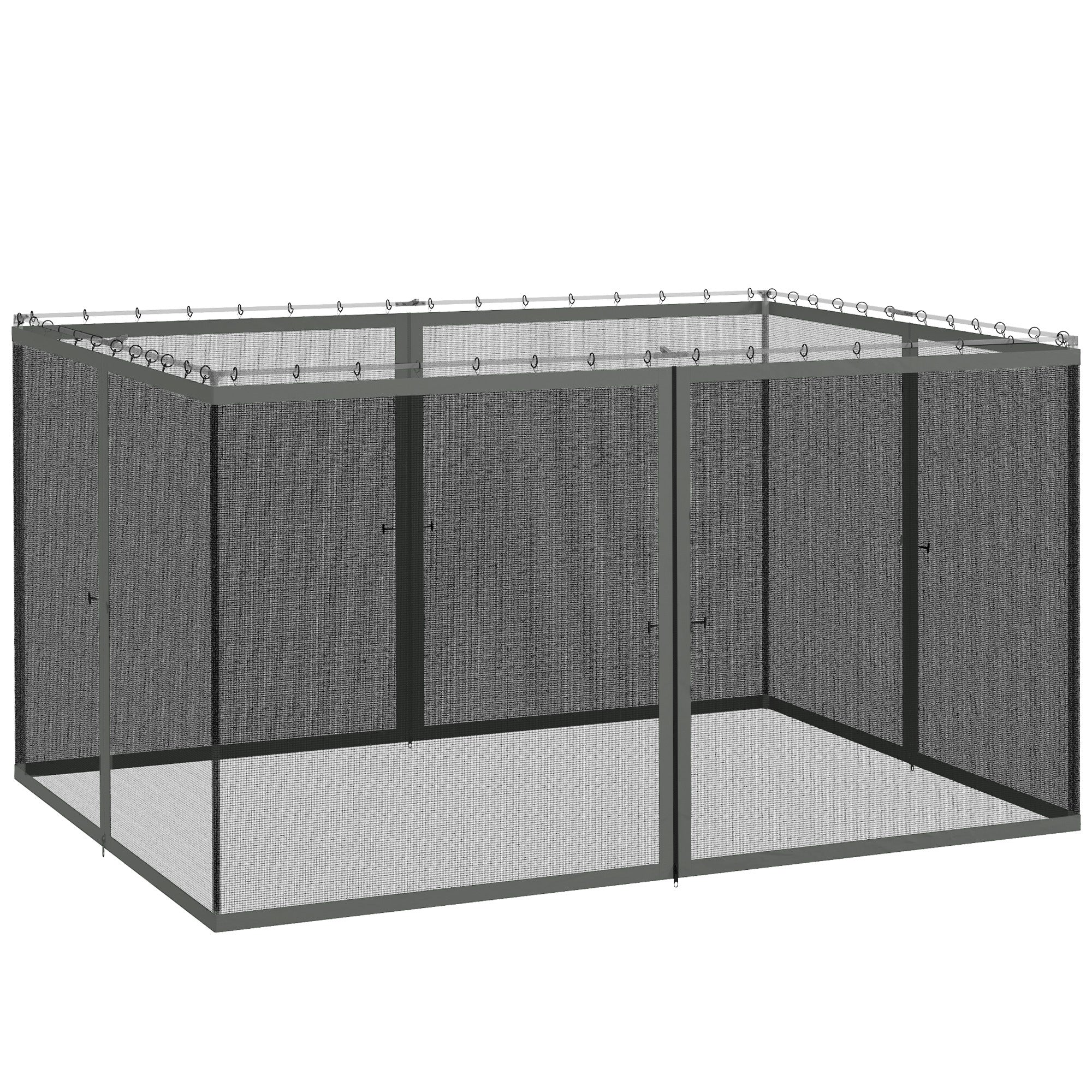 Outsunny 352 x 207cm Universal Replacement Mesh Sidewall Netting for Patio Gazebos and Canopy Tents, (Sidewall Only) Dark Grey