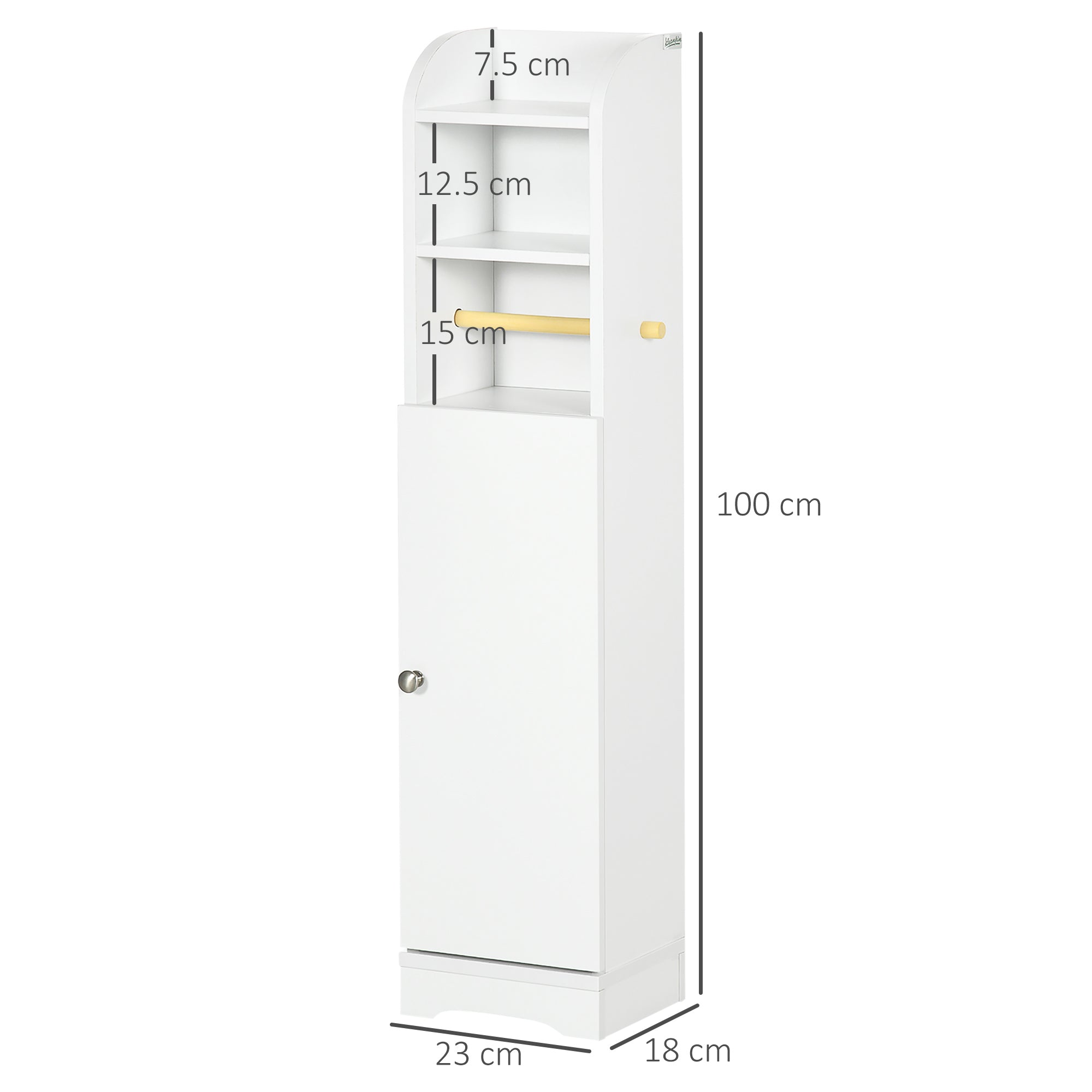 kleankin Multi-Storage Narrow Bathroom Cabinet - White