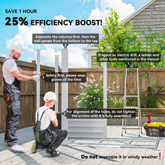 Outsunny 7 x 4ft Garden Shed, Easy to Assemble, Upgraded Galvanised Steel Frame with Foundation Kit, Double Doors with Lock, Outdoor Metal Shed with Vents and Gloves, Garden Storage Shed, Light Grey