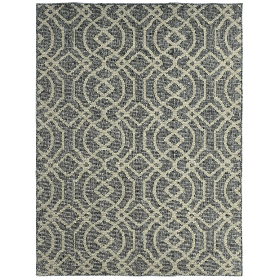HOMCOM UV Resistant Indoor & Outdoor Area Rug, Easy-Cleaning Machine Washable Rug with Geometric Pattern for Patio, Garden, Kitchen, Bathroom or Living Room, 230 x 160 cm, Grey