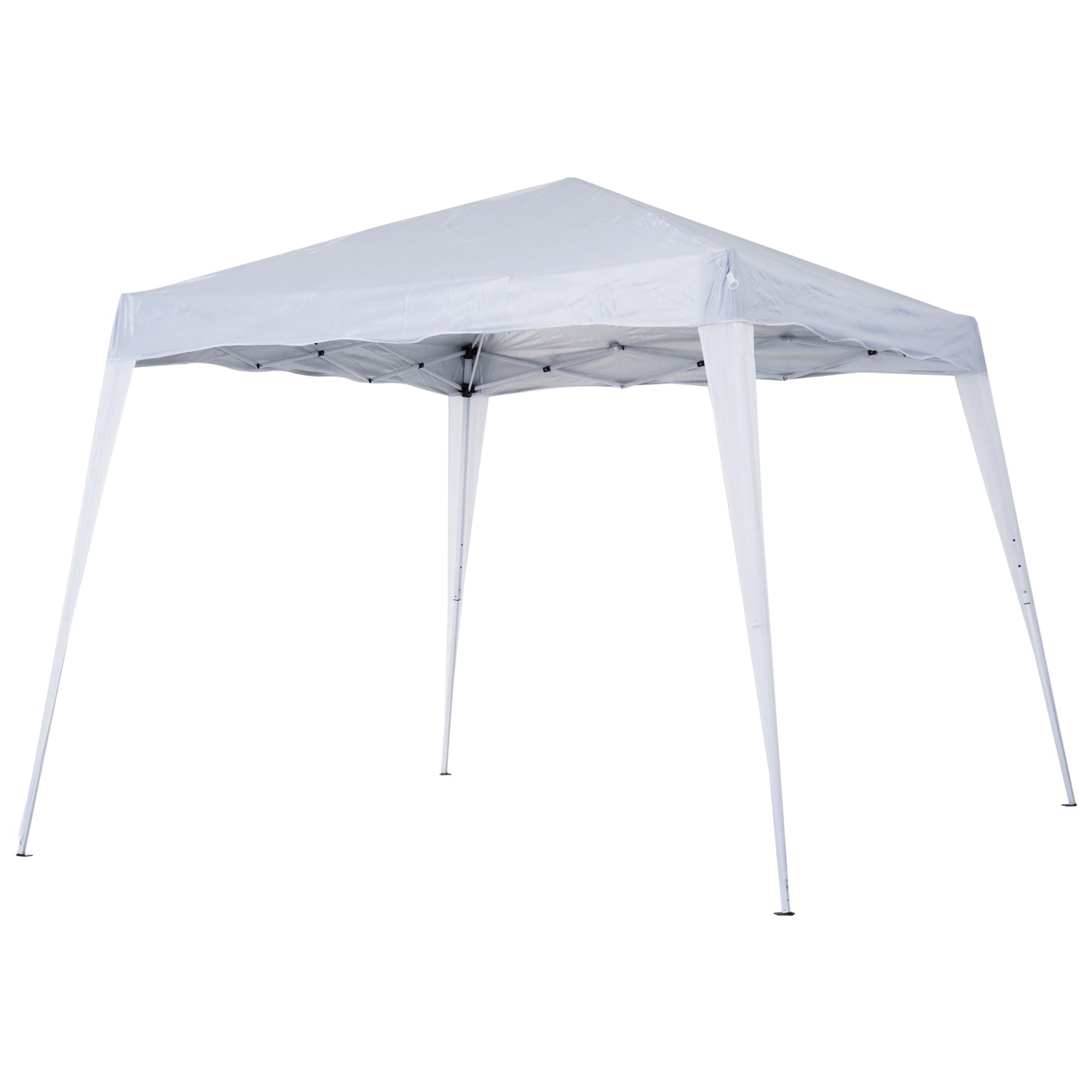 Outsunny 3 M x 3 M Base/ 2.5 M x 2.5 M Top Pop Up Gazebo with Carry Bag, Height Adjustable Slant Leg Party Tent Instant Event Shelter for Garden, Patio, White