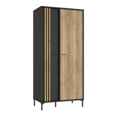 Joakimis Hinged Door Wardrobe 92cm in Oak Mauvella