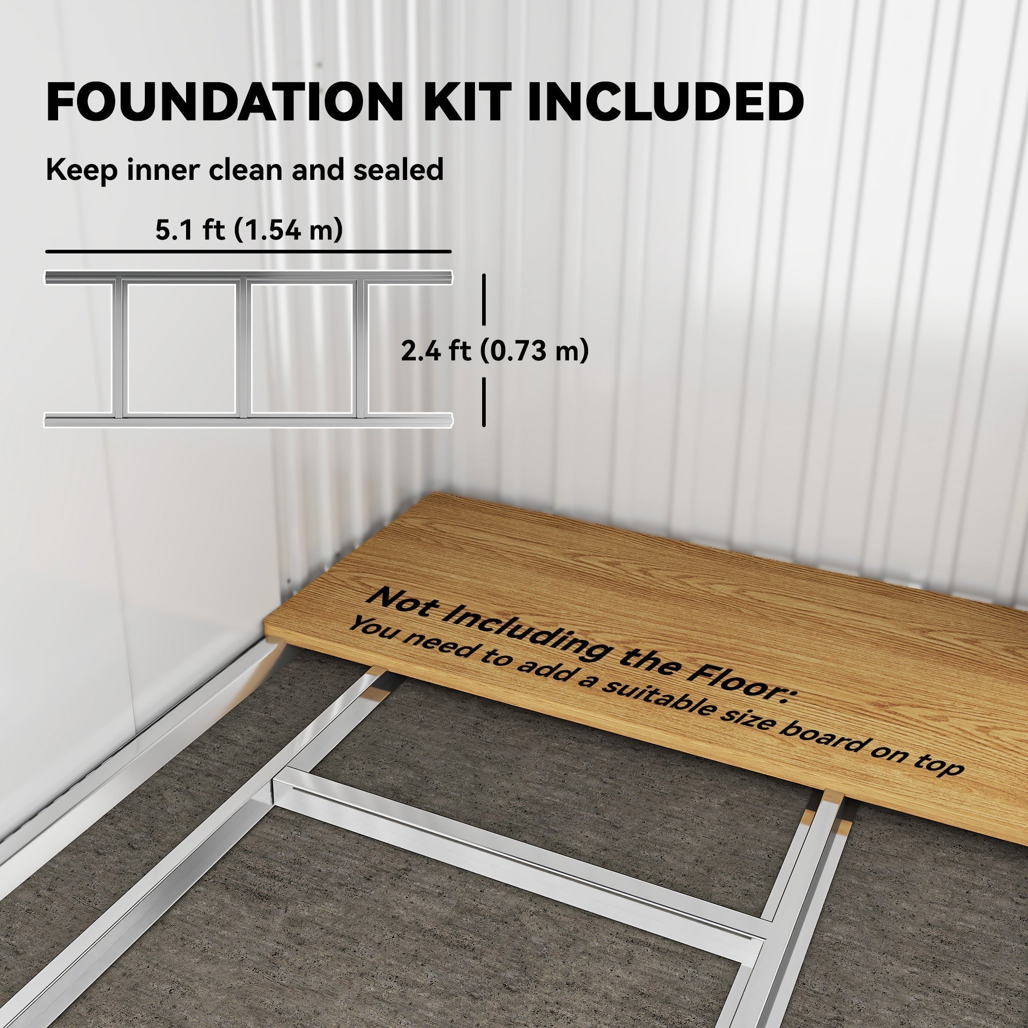 Outsunny 6.5 x 4FT Galvanised Metal Shed with Foundation Kit, Lockable Tool Garden Shed with Double Sliding Doors, Vents, Grey