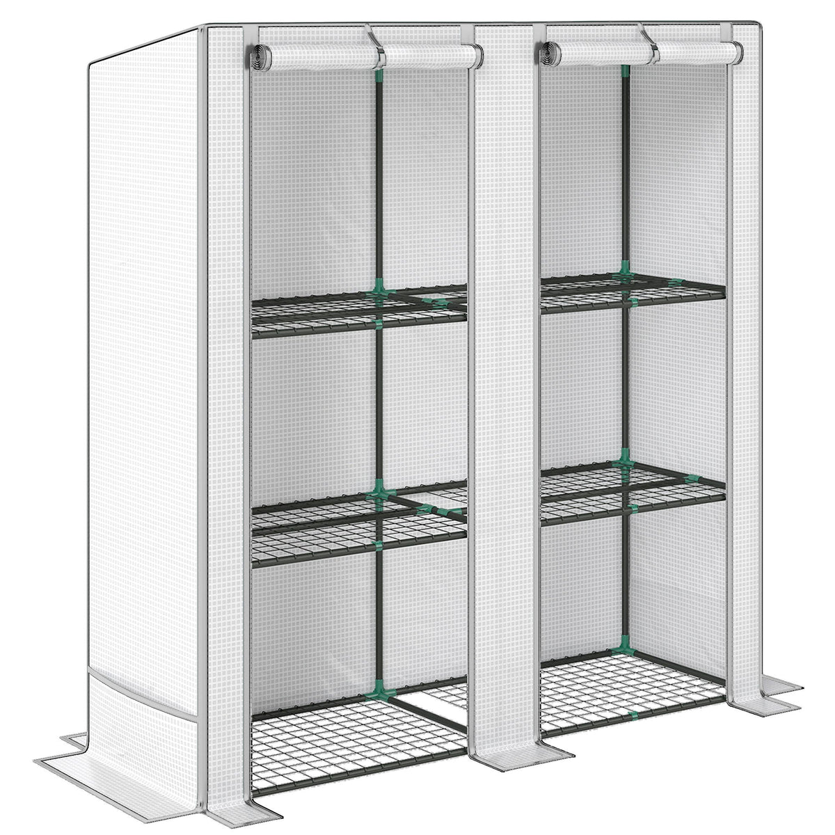 Outsunny Three-Tier Mini Greenhouse - White