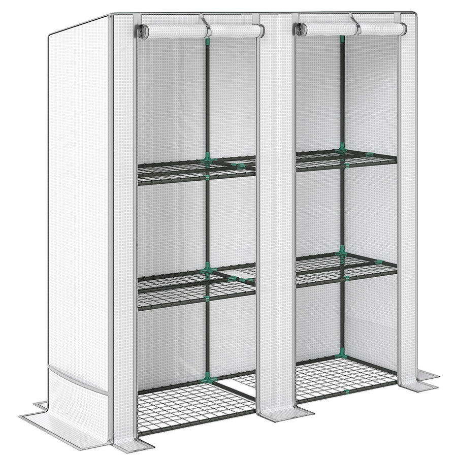 Outsunny Three-Tier Mini Greenhouse - White