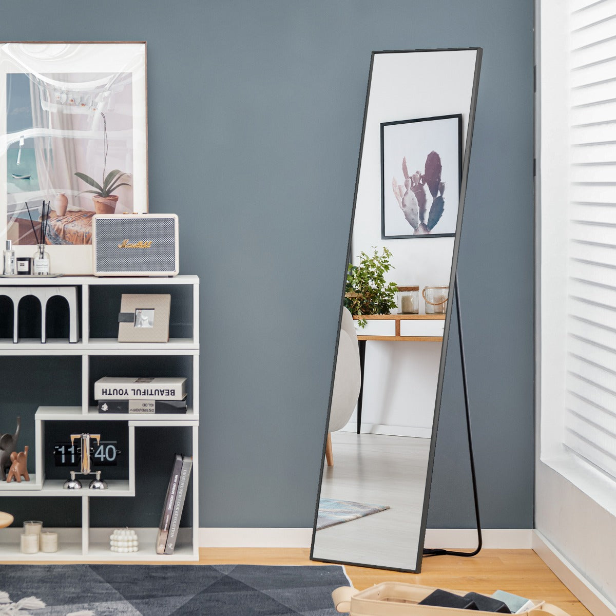 160 x 40cm Full Length Mirror with Shatter-proof Glass-Black