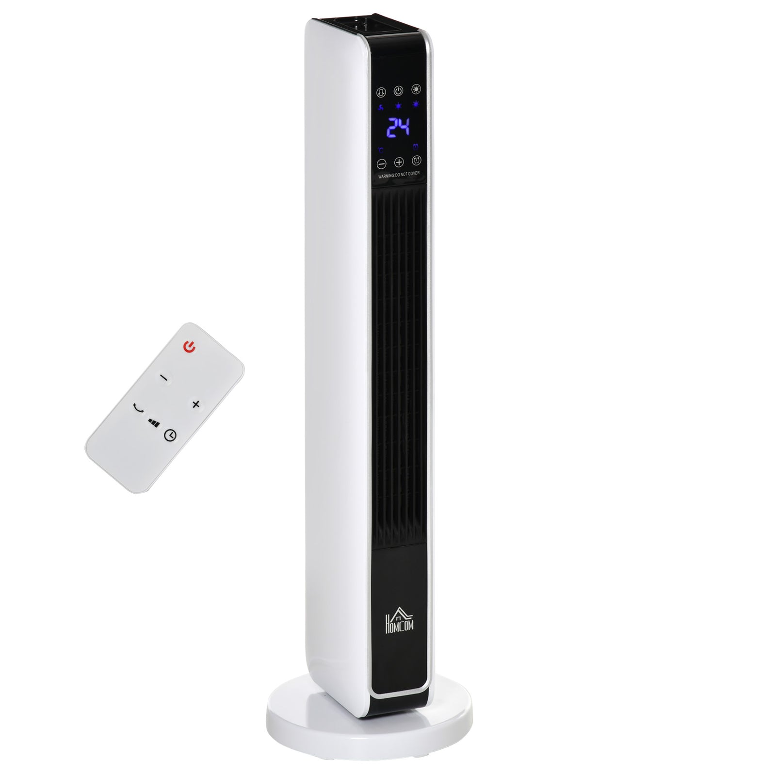 HOMCOM 1100W/2200W Space Heater with 65° Oscillation, Electric Heater with 2 Heat and Fan, 8-Hour Timer, Overheat & Tip Over Protection for Bedroom, 29 inch