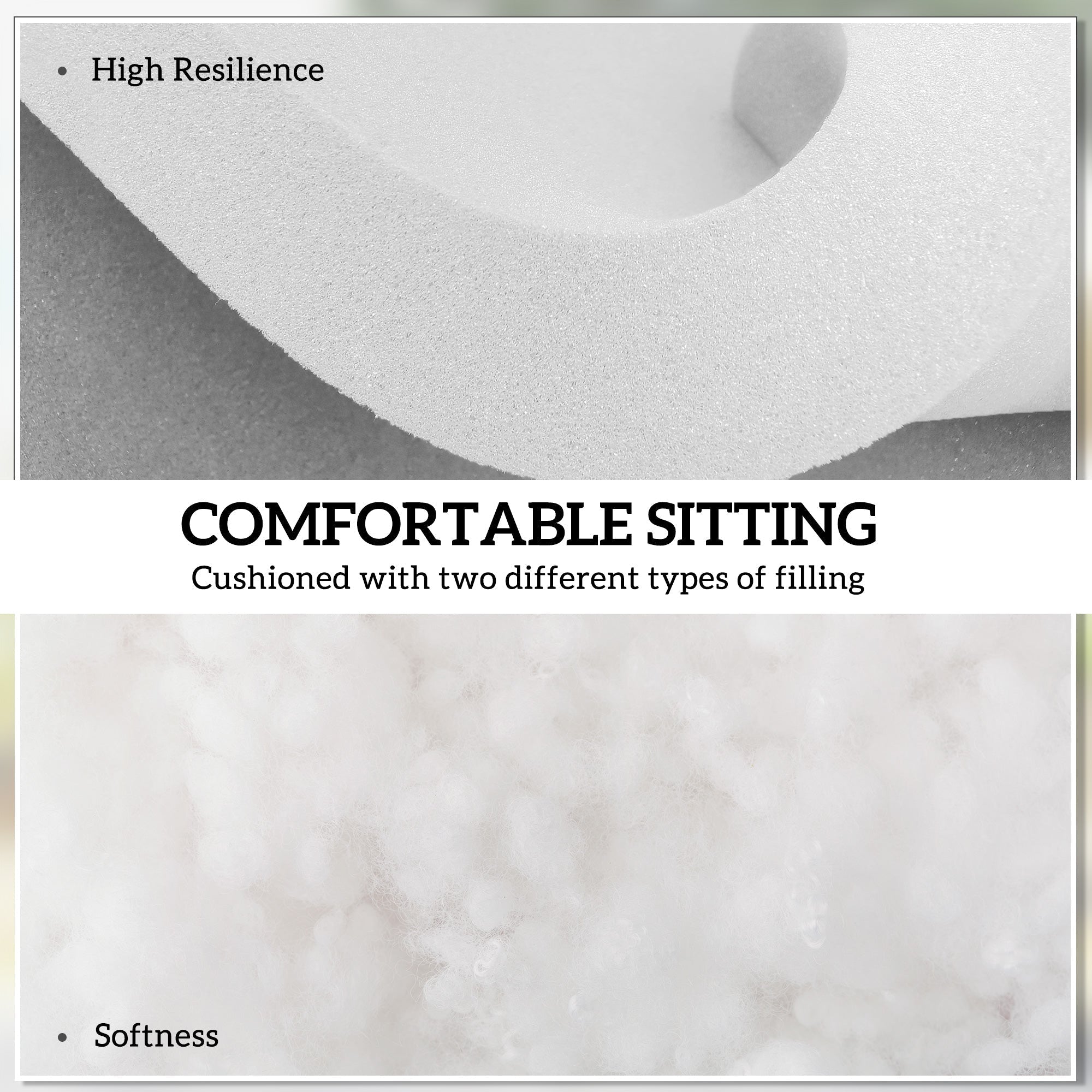 Outsunny Garden Seat Cushion with Ties, 42 x 42cm Replacement Dining Chair Seat Pad, Dark Blue