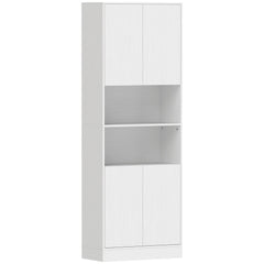 HOMCOM 170 cm Kitchen Pantry Cabinet, Freestanding Storage Cabinet with Soft-Close Hinges, White Wood Effect