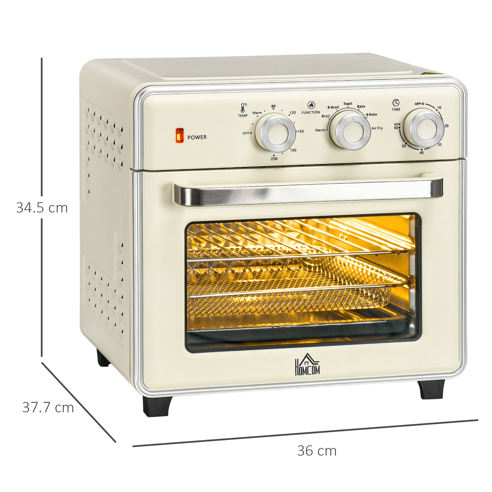 HOMCOM 20L 90-230√¢‚Äû∆í Mini Electric Oven - Cream