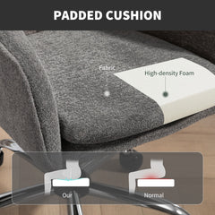 HOMCOM Velvet-Feel Office Chair - Grey