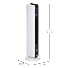 HOMCOM 1100W/2200W Space Heater with 65° Oscillation, Electric Heater with 2 Heat and Fan, 8-Hour Timer, Overheat & Tip Over Protection for Bedroom, 29 inch