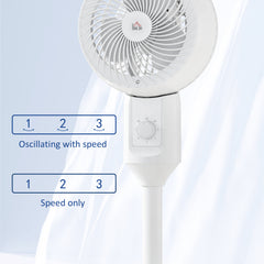 HOMCOM 32" Pedestal Fan, 70° Oscillating 90° Vertical Tilt Air Circulator with 3 Speeds, Standing Fan for Home Office, Bedroom, White