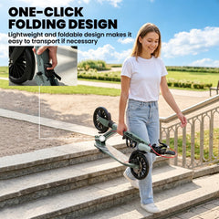 SPORTNOW Foldable Kick Scooter with Height Adjustable Handlebar, One-click Folding Adult Scooters with 200 mm Big Wheels, Silver Tone