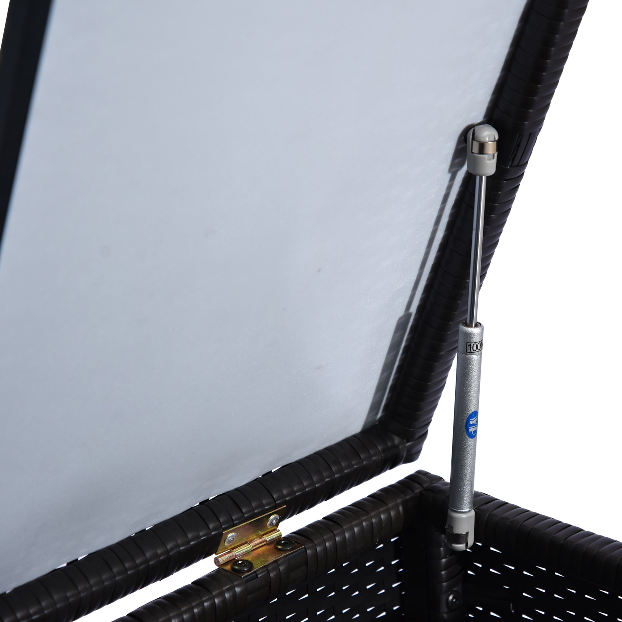 Outsunny 284 L Rattan Garden Storage Box, Outdoor Garden Storage Box with Gas Lift and Lockable Lid, Outdoor Wicker Rattan Chest Container for Garden Tools, 118 x 54 x 59 cm, Dark Brown