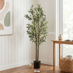 HOMCOM 175 cm Artificial Olive Tree, Tall Faux Plant with 787 Leaves & Adjustable Branches,
