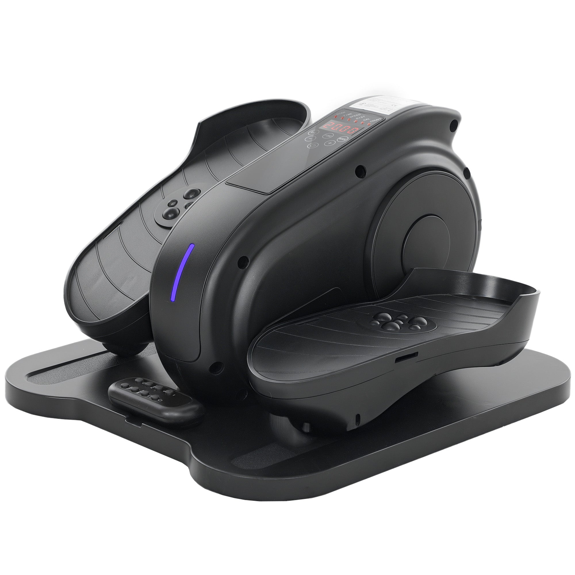 SPORTNOW Under Desk Elliptical Machine, Seated Pedal Exerciser, Mini Electric Elliptical Machine for Seniors with LCD Monitor, Remote Control and 10 Adjustable Speed, Quiet & Portable, Black