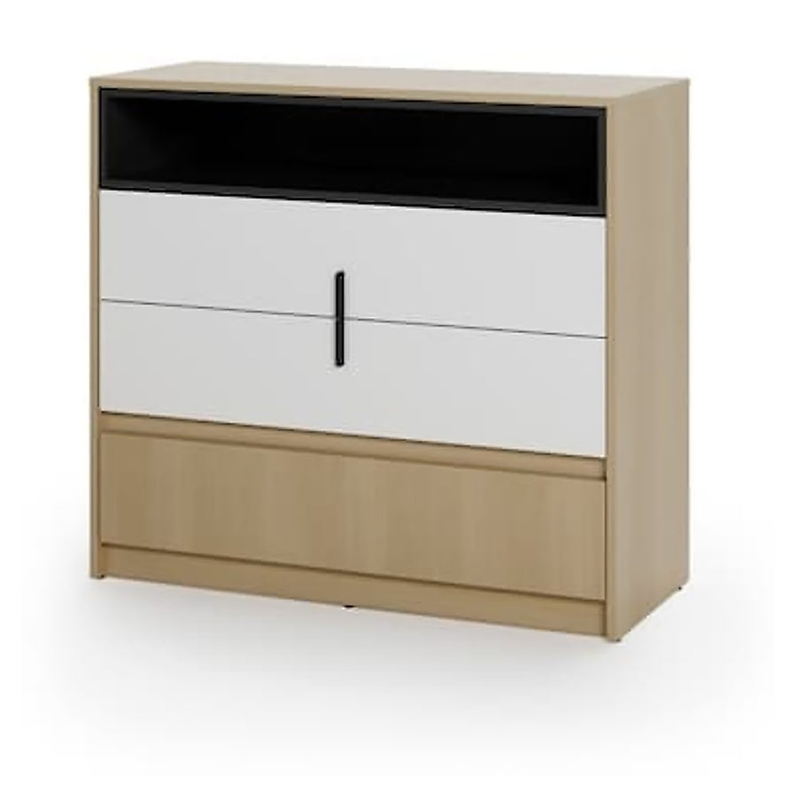 Kanu KN-08 Chest Of Drawers 100cm with three drawers and an open shelf at the top